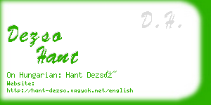 dezso hant business card